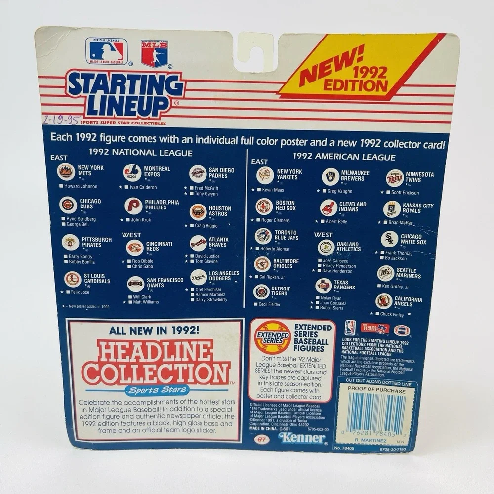 1992 Starting Lineup MLB Ramon Martinez LA Dodgers Action Card Poster